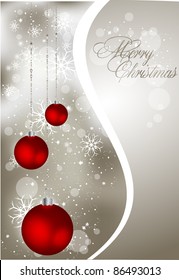 abstract greeting card with xmas balls