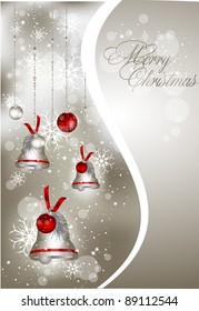 abstract greeting card with xmas balls
