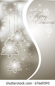 abstract greeting card with xmas tree