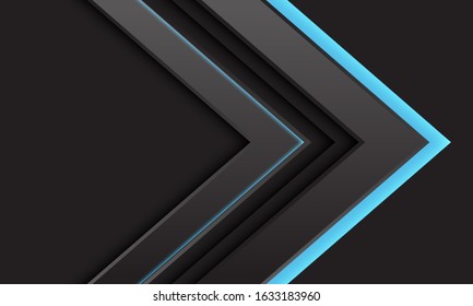 Abstract grey arrow blue light direction on dark design modern futuristic background vector illustration.