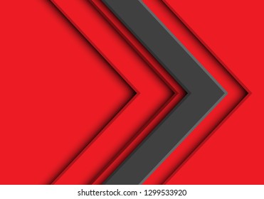 Abstract grey arrow direction on red design modern futuristic background vector illustration.