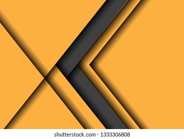 Abstract grey arrow direction on yellow with blank space design modern futuristic background vector illustration.
