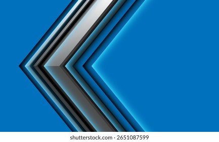 Abstract grey arrow metallic black geometric design modern futuristic technology on blue background vector illustration.