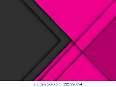 Abstract grey arrow overlap on pink design modern futuristic background vector illustration.