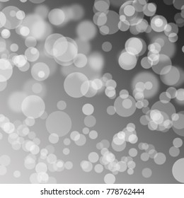 Abstract grey background with bokeh effect with overlapping dots colorful 