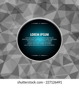 Abstract grey background with circle frame and space for your text, vector eps 10