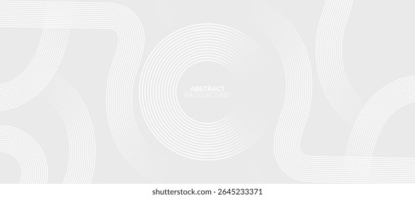 Abstract grey background with circle lines. Geometric stripe line art design. Suit for poster, banner, brochure, cover, header, presentation, website, flyer.