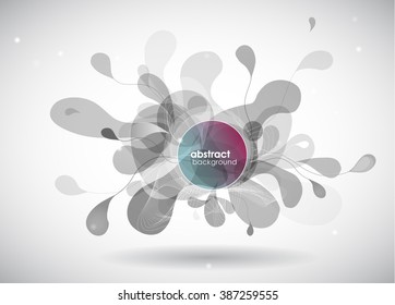 abstract grey background with circles.