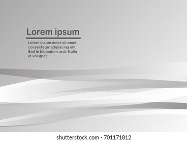 Abstract grey background with copy space for text. Template design for presentation in wave form.