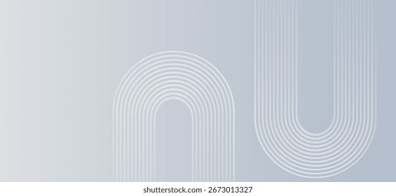 Abstract grey background with curved white line patterns creating a modern, minimalistic design. Suitable for banners, presentations, or web templates.