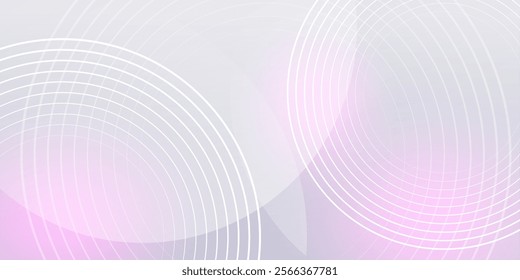 Abstract grey background with dynamic circle lines. Futuristic technology concept.