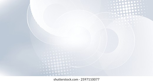 Abstract grey background with dynamic circle lines.