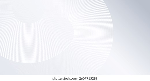 Abstract grey background with dynamic circle lines modern simple vector