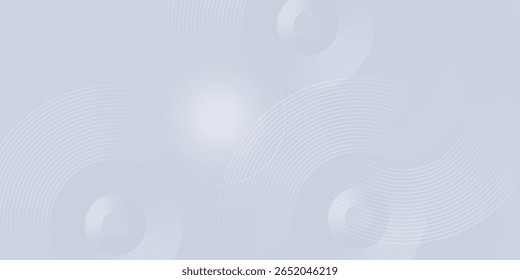 Abstract grey background with dynamic circle lines. 