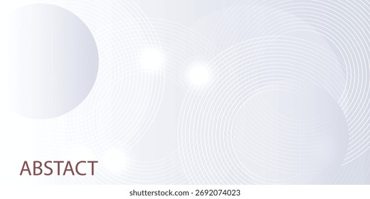 Abstract grey background with dynamic circle lines. Grey white abstract background paper shine and layer element vector for presentation design. Suit for business, 

