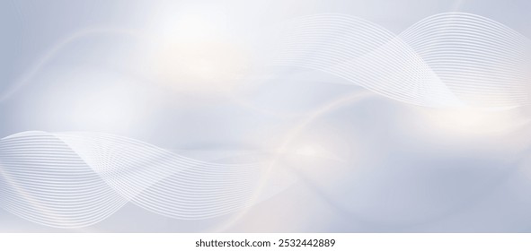 Abstract Grey Background with Dynamic Flowing Wave Lines, Perfect for Modern Graphic Design Projects, Banners, Brochures, and Digital Art, Ideal for Corporate Branding and Creative Presentations