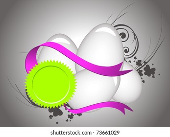abstract grey background with easter egg, vector illustration