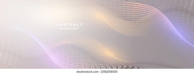 Abstract grey background with flowing lines. Dynamic waves. vector illustration.