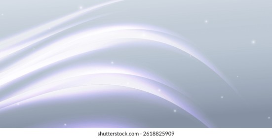 Abstract grey background with glowing curve ray elegant. Template award concept. Vector illustration