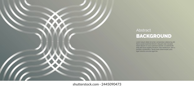 Abstract grey background with glowing diagonal rounded lines with copy space. Modern grey color gradient geometric shape design element.	