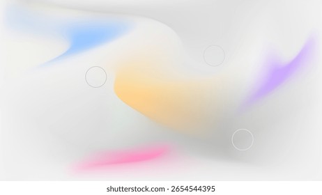 ABSTRACT GREY BACKGROUND WITH GRADIENT MESH SMOOTH LIQUID ORANGE BLUE PURPLE PINK COLORFUL BLURRED DESIGN VECTOR TEMPLATE GOOD FOR MODERN WEBSITE, WALLPAPER, COVER DESIGN 