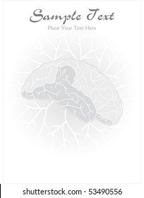 abstract grey background with human brain
