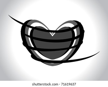 abstract grey background with isolated heart