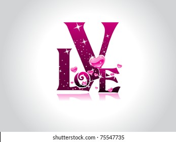 abstract grey background with isolated magenta twinkle star love, romantic heart