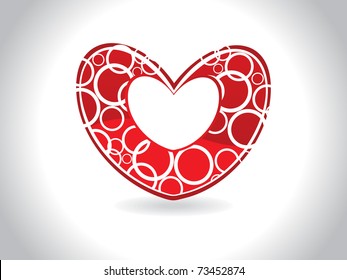 abstract grey background with isolated red heart