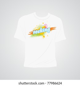 abstract grey background with isolated T-shirt