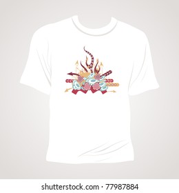 abstrakter grauer Hintergrund mit einzeln weißem T-Shirt