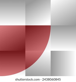 Abstract grey background with a large red semicircle.The vector background can be used in the design of a cover, book design, poster, flyer, CD cover, website background or advertisement.