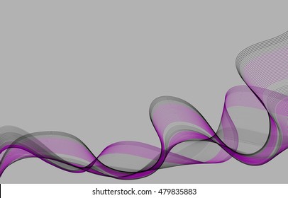 Abstract grey background with lilac and grey waves