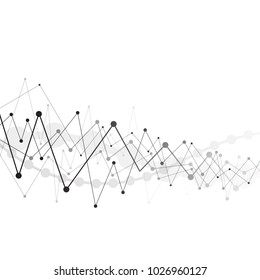 Abstract grey background with lines and points