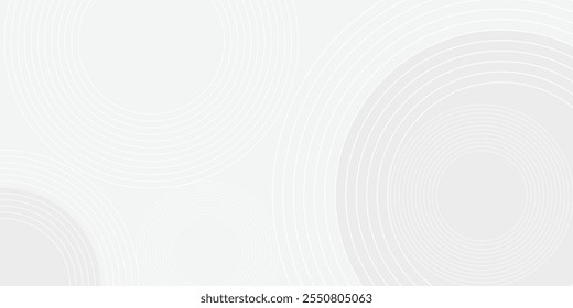 Abstrakter grauer Hintergrund.  Moderne Kreise weiße Farbverlauf geometrische Linien Form