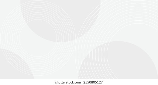 Abstract grey background.  Modern circles white gradient geometric lines shape