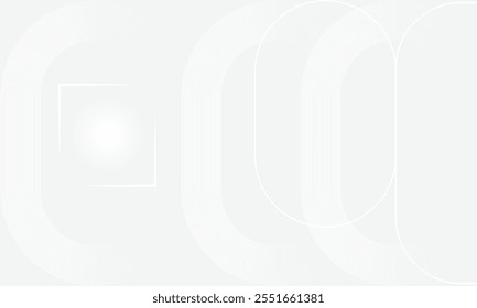 Abstract grey background. Modern white round with geometric lines shape