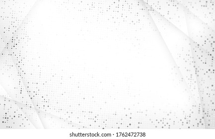 Abstract grey background poster with dynamic waves. technology network Vector illustration.