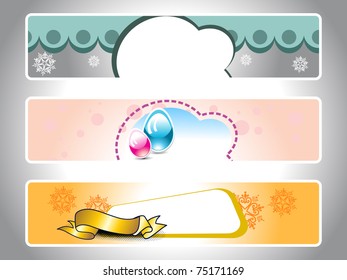abstract grey background with set of three easter day banner, vector illustration