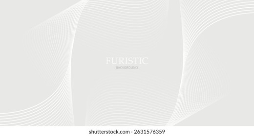 Abstrakter grauer Hintergrund mit leuchtenden Wellenlinien. Minimalistischer Hintergrund für Banner, Poster, Cover, Broschüre, Flyer, Website