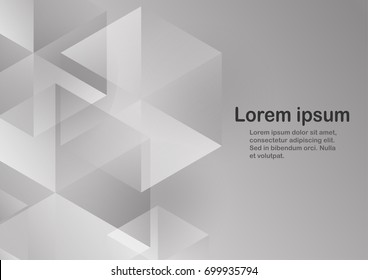 Abstract grey background with text space. Polygon template in black and white tone. Web banner design.