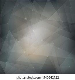 Abstract grey background with transparent shapes and glow.