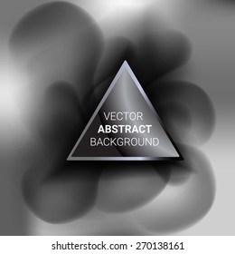 Abstract grey background with triangle in the center. Vector illustration for graphic design.