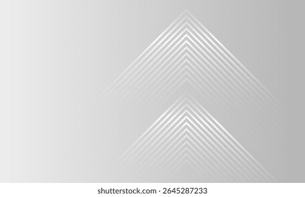 Abstract grey background with visible while arrow up lines. Dynamic shapes composition. Futuristic technology concept. Suit for curve, banner, poster, texture, branding. Vector illustration eps10.