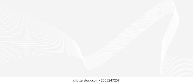 Abstract grey background with white wavy lines