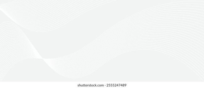 Abstract grey background with white wavy lines