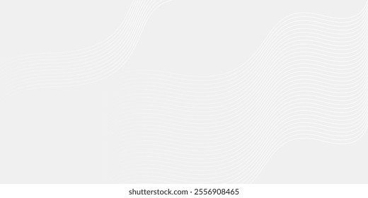 Abstract grey background with white wavy lines