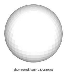 Abstract grey ball, circle isolated white background. Silver vintage 3d template poster for design. Geometric shape banner. Graphic drawing for advertisement. 3d vector icon, eps10.