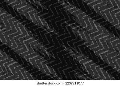 Borde de textura gris y negro abstracto con estilo zigzag