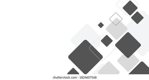 Abstract grey black square pattern on white background .Vector illustration for modern presentation background, brochure design, business card design